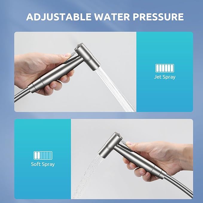 BRITULIF Hands-Free Bidet Sprayer for Toilet, Dual Control, Jet Spray | Hands-Free Spray, Dual Control Mode, Leak-Free Hose, Tank or Wall Mount, Feminine Wash, Stainless Steel Body, Nozzle