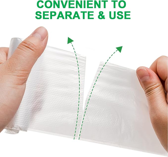Small Trash Bags 100 Counts, Waikas Garbage Bags for Bathroom Car Mini Trash Can, Plastic Bag for Bedroom Living Room, 4 Gallons, White