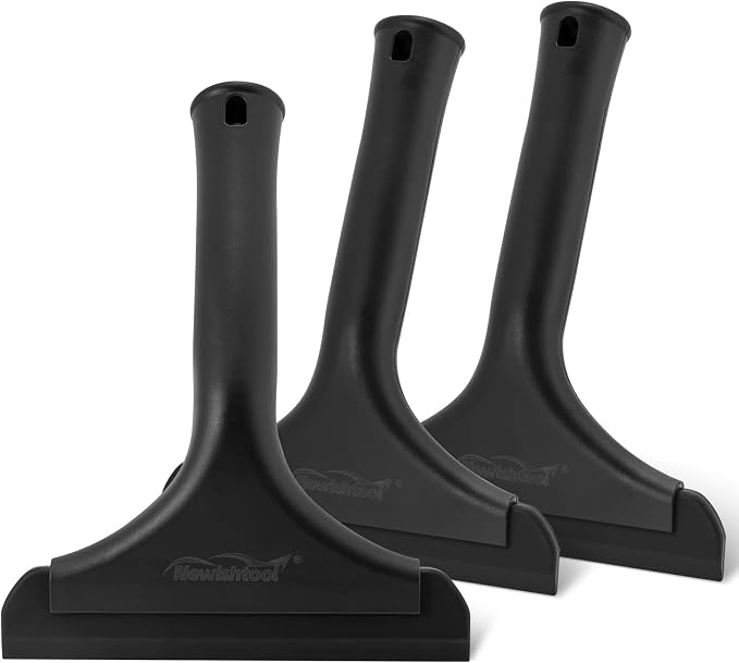 NEWISHTOOL All-Purpose Small Silicone Squeegee Window Tint Tool, 3 Pack | Small Squeegee for Shower Glass Door Mirror Car Windshield Kitchen Countertops Cleaning Water Removal Scraper w/ Hanging Hole