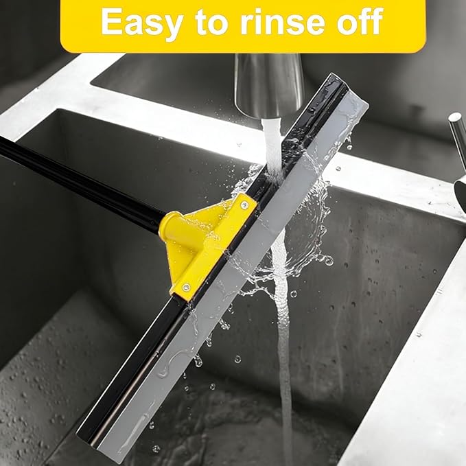 17" Heavy Duty Floor Squeegee with 40.8 Inch Long Handle, Suitable for Bathroom Tiles, Garage Concrete Floors, Shower Glass & Windows Cleaning