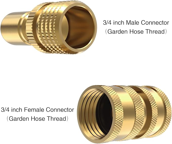 Twinkle Star Heavy Duty 3/4'' Garden Hose Quick Connect Fittings, 6 Sets | Male and Female Water Hose Quick Connect, Garden Hose Adapter, Quick Connect Hose Fittings