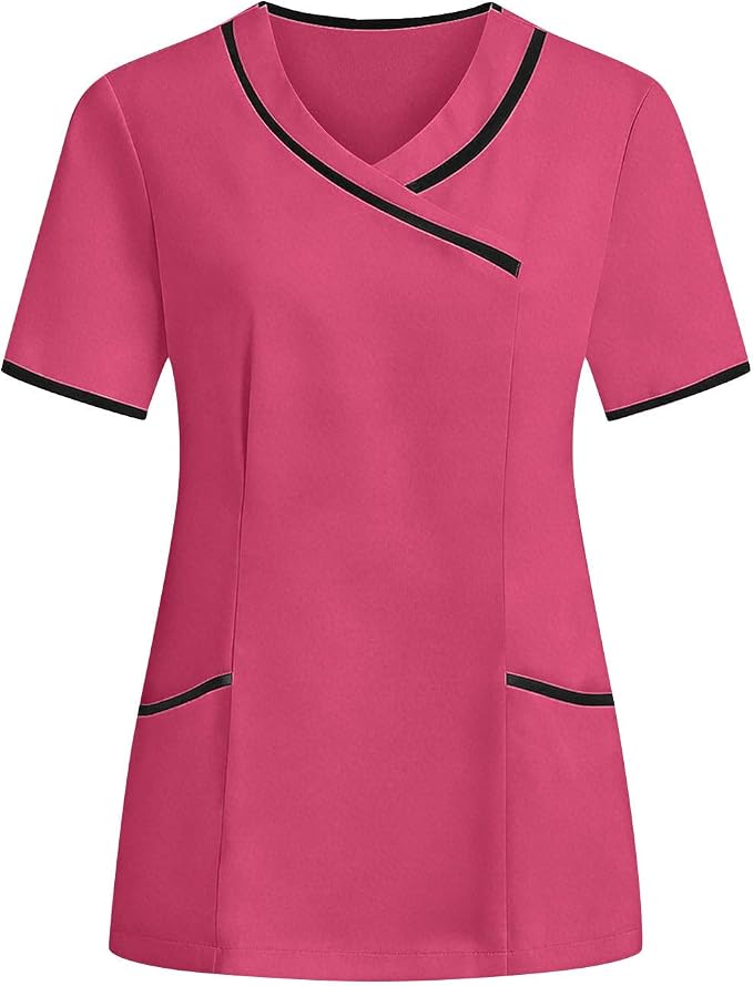 Housekeeping Uniforms - Women Lightweight Stretchy Scrubs for Cleaning Job, Breathable & Easy Care & Moisture-Wicking