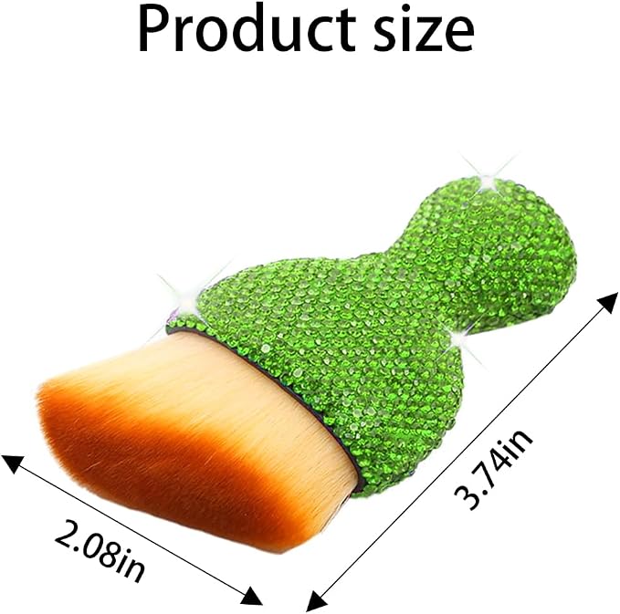 zipelo Diamond-Handle Car Detailing Dust Brush, Green | soft synthetic bristles, beveled profile reaches narrow gaps, scratch-free wet or dry use, compact storage, cleaning tools