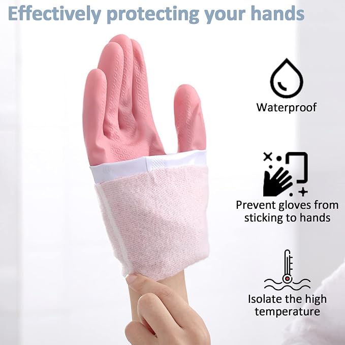 3pcs Dishwashing Cleaning Gloves, Waterproof Reusable Kitchen Long Gloves, Latex-Free Household Gloves for Laundry, Cleaning, Working, Gardening | PVC Material, Odorless. Elbow Length, Textured Grip, Heat-Isolating Lining. Ideal for Dishwashing, Garden...