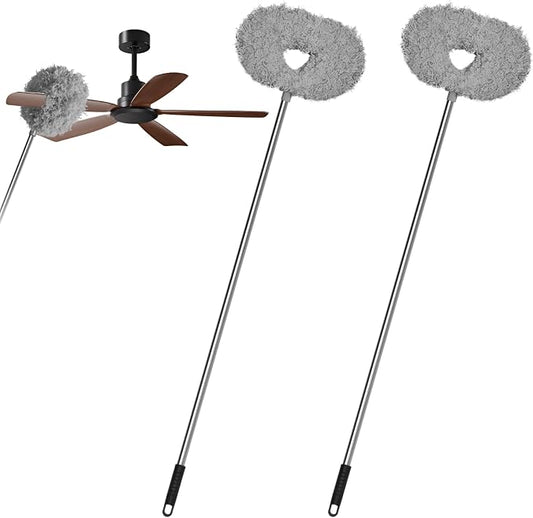 Storystore Ceiling Fan Cleaner Duster, Adjustable Microfiber Duster | 4.2FT Fan Cleaner with 13-50" Pole for Cleaning Fan Blades, Cobwebs, Walls, Doors and Windows, Brush for Dust Removal