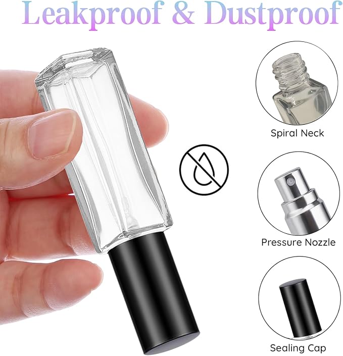 YOCASII 4PCS Travel Perfume Bottle Refillable, Mini Atomizer Sprayers | Mini Refillable Atomizer Sprayers for Perfume, Cologne, Purse, Handbag, Flights, Plane Essentials, and Daily Use