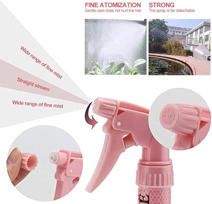 YOUNGFLY 9.8oz Fine Mist Spray Bottle, Pink Rose Champagne | 280ml Empty Trigger Water Mister, Continuous Atomizer for Salon, Barber Hair Styling, Plants & Home Cleaning
