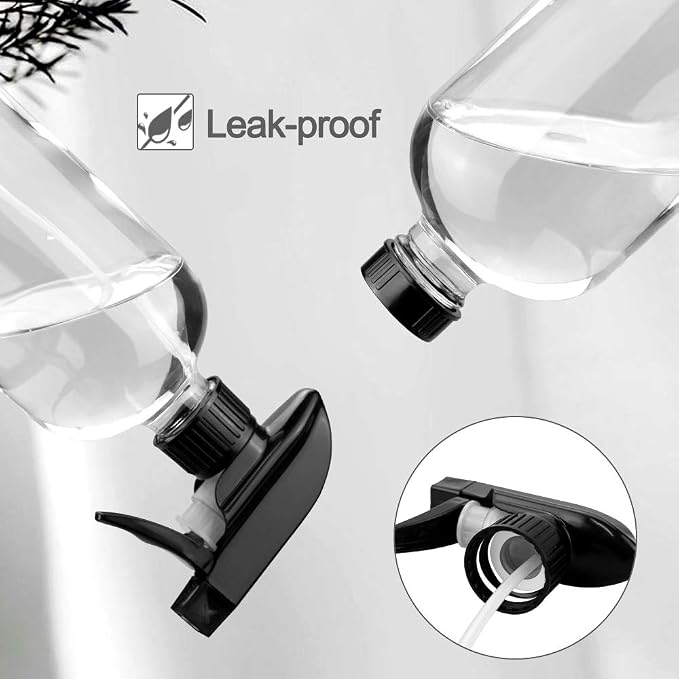 Glass Spray Bottles for Cleaning - 16 oz Refillable Spray Bottles for Hair | Clear Glass, Adjustable Nozzle, Refillable Container, Leak-proof, Spray Bottles for Hair, Cleaning Solutions, Plants, 1 Pack