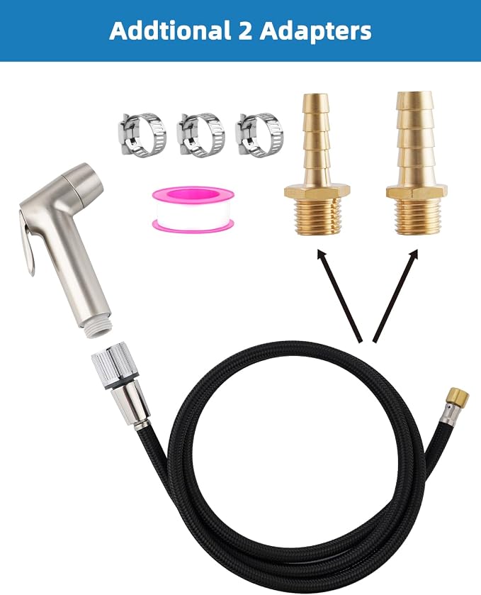 2 Mode Kitchen Sink Side Sprayer with Water Flow Restrictor, Brushed Nickel | NSF/ANSI/CAN 372 Certified, Compatible with Moen Faucet Sprayer Replacement, Kitchen Faucet Sprayer Attachment with Hose