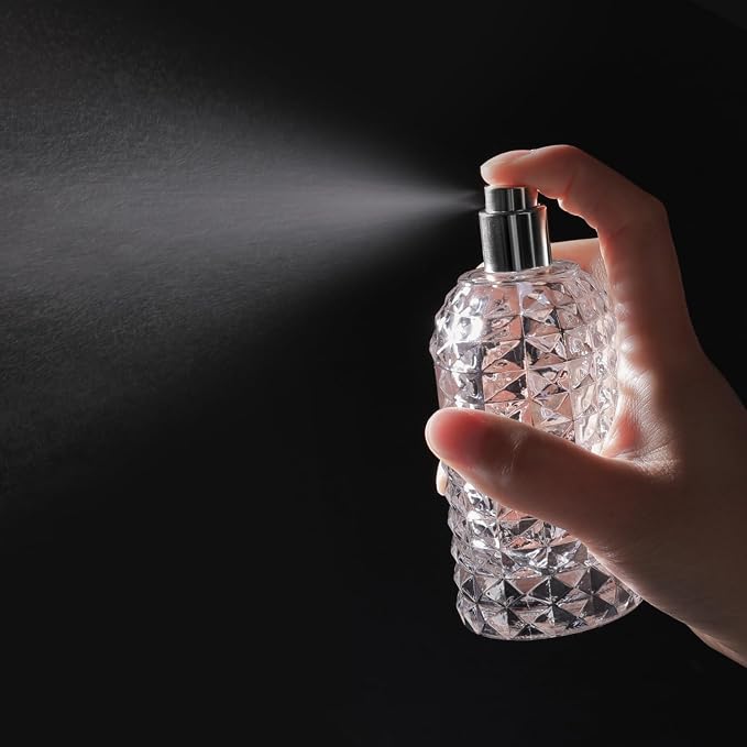 100ml/3.4Oz Glass Spray Perfume Bottle Empty Cologne Atomizer | Refillable Perfume Spray Bottle Container with 3 Kinds of Dispenser