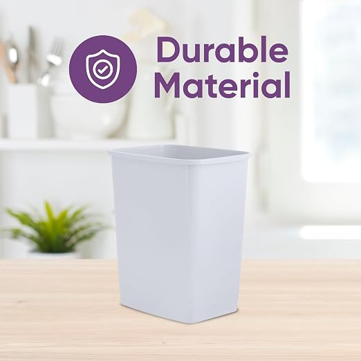 Superio Small 1.25 Gallon Plastic Trash Can, Waste Bin for Under Desk, Office, Bedroom, Bathroom- 5 Qt, (2, White Smoke)