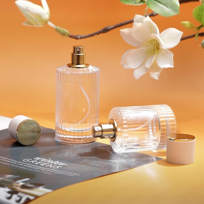 50ml/1.7 Oz Glass Perfume Spray Bottle Empty Perfume Atomizer | Refillable Perfume Cologne Spray Bottle Fine Mist with 3 Kinds of Perfume Dispenser