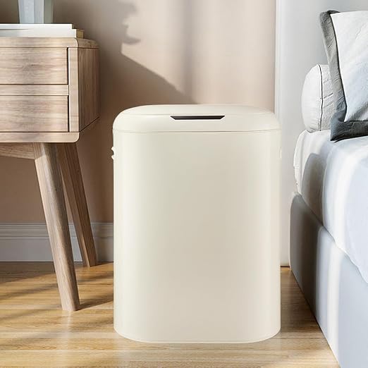 Garvee 13 Gal Sensor Trash Can - Touchless Automatic Kitchen Garbage Bin | Quick-Response Sensor, Ultra-Slim Space-Saving, Quiet Soft-Close Lid, Anti-Slip Bag Ring, Battery-Powered Smart Can