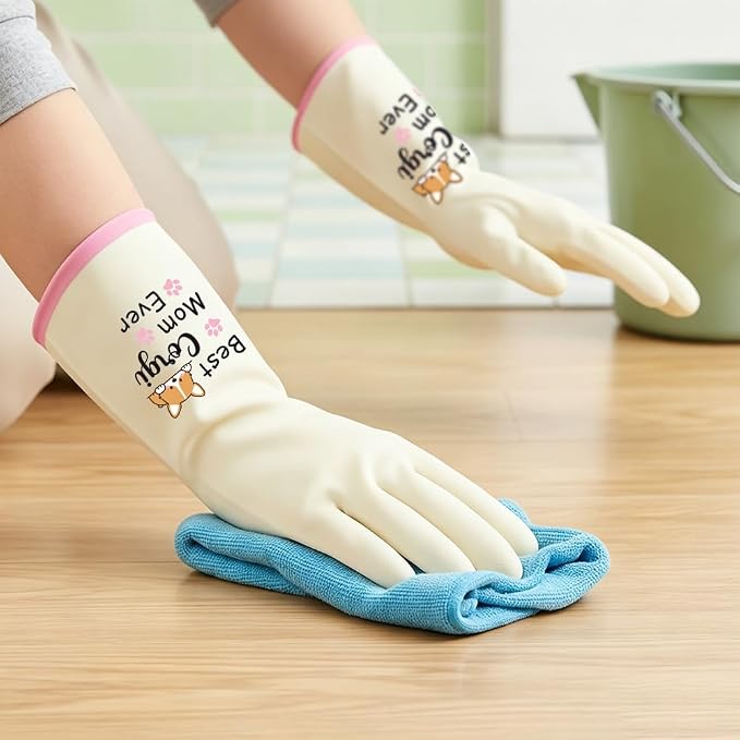 Rubber Cleaning Reusable Gloves, Practical House Warming Gifts | Dishwasher Reusable Gloves, Dishwashing Kitchen Household Essentials, Housewarming Xmas Cleaning Gifts for Cleaner Friends