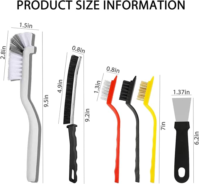 Crevice Cleaning Brush 24-Pack - Heavy Duty Hard Bristle Gap Brush for Deep Cleaning - Ultra-Thin Window Track Cleaning Tool for Shower Grout, Sliding Doors, Baseboards & Auto Detailing