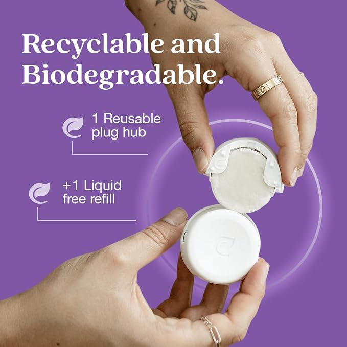 Enviroscent Non-Toxic* Air Freshener Plug-In Plug Hub® Kit for Home, 1 Pack | Non-Toxic* Air Freshener w/ Lavender Tea & Honey Scent | Fits Standard Outlets for Daily Use | Pet-Friendly w/ Paper Refill