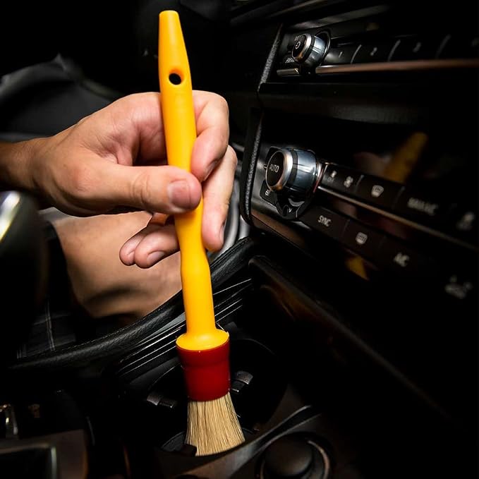 Chemical Guys, Boars Hair Detailing Brush for Wheels, Grilles & Interior | Soft boars-hair bristles gently clean wheels, grilles, emblems and interior surfaces without scratching