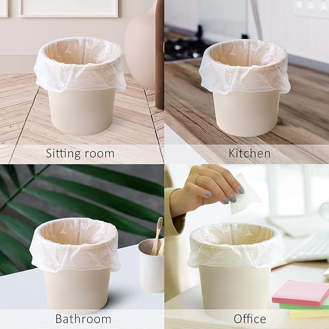 Teivio Mini Clear Trash Bags 0.5 Gallon 276 Count 11"x12" Bathroom | Fit 1-2 Liters,0.8 Gal,Leakproof,Tiny Plastic Garbage Bags,Desktop Can Liners for Kitchen Bathroom Office Car dog poop