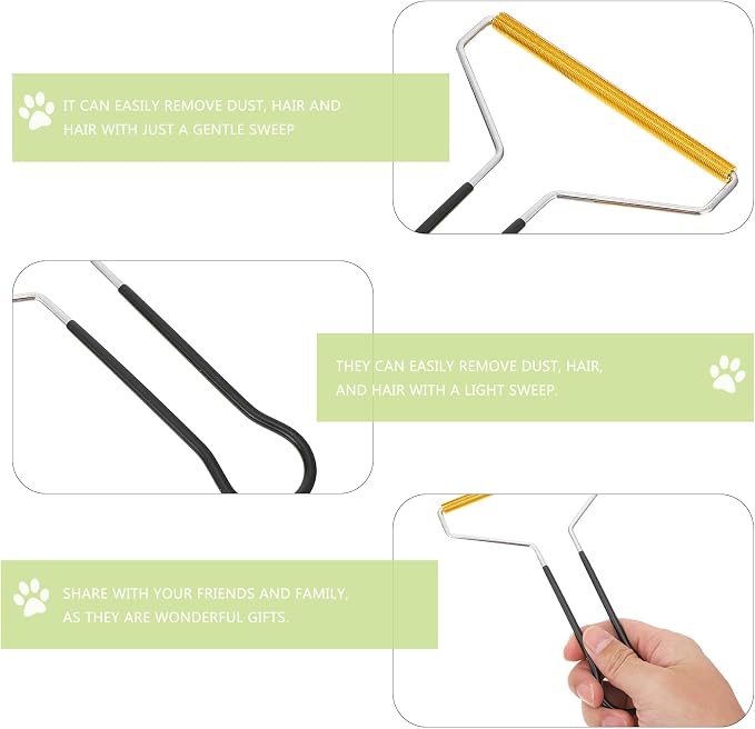KICHOUSE Metal Lint Remover 2pcs Set Manual Clothes Hairball Cleaner Pet Hair Removal Tool for Laundry Coat and Furniture Cleaning