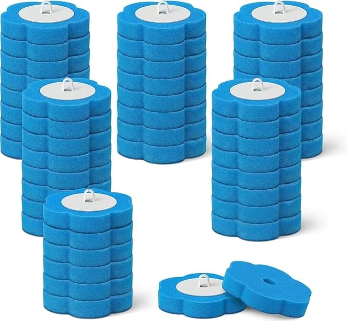 96 PCS Disposable Toilet Brush Refill Heads for Homes with Multiple Toilets, Bulk Replacement Heads for Matching Toilet Brush Handles, Long-Lasting Toilet Bowl Cleaning Refills, Handle Not Included