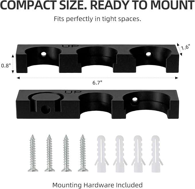 Wall Mount Bracket for DEWALT Vacuum (DCV501HB) Accessories, Storage Organizer Holder, Securely Holds 6 Attachments, Space Saving Tool Rack for Garage and Workshop