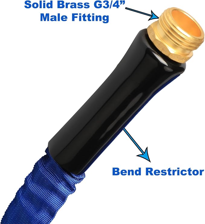 YOTOO Garden Hose 50 FT, Lightweight, Durable, Flexible, Non-Expanding, Kink-Free Water Hose with Solid Brass Fittings for Outdoor, Watering flants and flowers, Car Wash