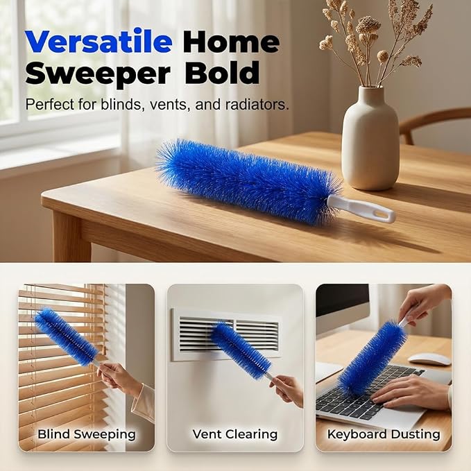 2027 New Bendable Microfiber Head (Grey 3 PCS) | Reusable Fan Cleaning Brush, Washable Fan Cleaner Brush for Electric Fans, Air Conditioning, Car Vents and Curtain