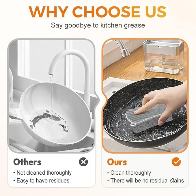 Silicone Dish Scrubber, 3 in 1 Dual Sided Kitchen Silicone Sponge Scrub Brush, Reusable, Fast Dry Dishwasher Safe for Dishes, Pots, Household (4Pcs,Mix)
