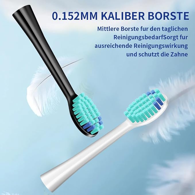Replacement Toothbrush Heads for 7MAGIC Sonic Electric Toothbrush, Medium Soft Bristles Brush Heads Compatible with 7MAGIC D36 Toothbrush, 5 Pack (White)