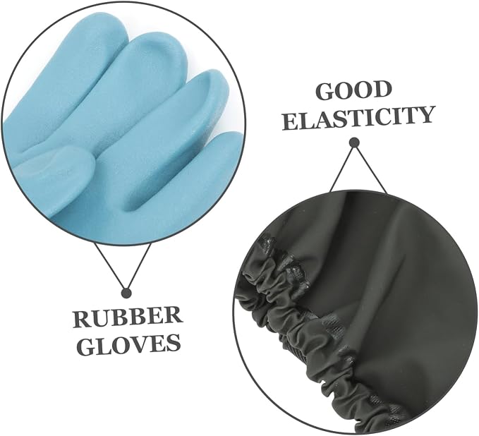 Luxshiny Waterproof Long Rubber Gloves for Cleaning Elbow Length Heavy Duty Work Gloves Sturdy Gardening Extended Cuff for Kitchen and Household Use