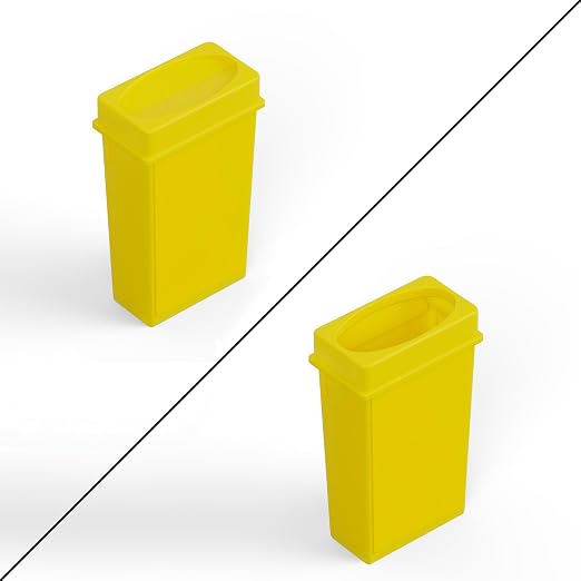 23 Gallon Yellow Rectangular Slim Trash Can with Drop Shot Lid | Great for Home, Commercial, or Restaurant Use.