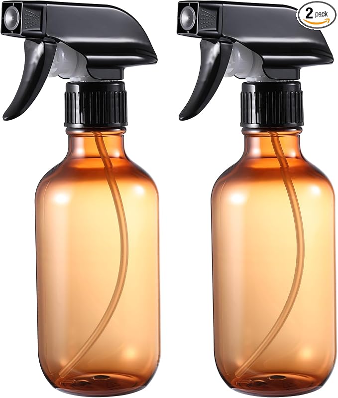 Spray Bottles 2 Pack 10 oz Refillable Plastic Squirt Bottle for Liquid | Fine Mist Water Spray Bottle with Adjustable Stream Nozzle BPA-free Spray Bottle for Hair, Plant, Cleaning, Pet Training