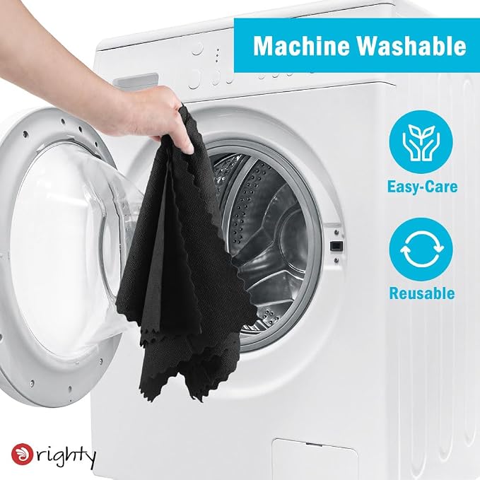 Orighty Microfiber Cleaning Cloth Bulk, 150 Pack Shop Towels 12x12in, Black | Reusable Microfiber Towels for Cars, Shop Rags, Multi-Purpose Lint Free Cleaning Rags for Home & Kitchen