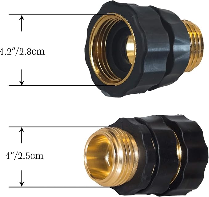 Hourleey Garden Hose Quick Connect, 3/4 Inch Male and Female Garden Hose Fitting Quick Connector (8 Sets)