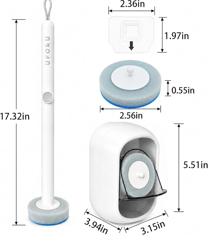 UFORU Toilet Wand Refills, 36 Count Disposable Toilet Brush Refill Pads | Preloaded Cleaner, Water-Activated Formula, Tough-Stain Scrubbing, Bathroom and RV Use, Fits Most Brands, No Handle or Caddy