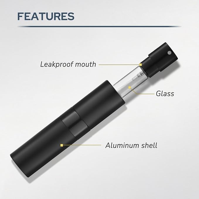 8ml Travel Perfume Bottle Refillable, Atomizer Sprayer for Cologne 3PCS | Twist up spray for fragrance, leak proof, mini size, empty, portable, refill small decanter, for men & women, TSA Gold