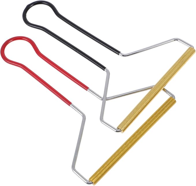 TOYANDONA Manual Double-Sided Metal Lint Remover 2pcs Set with Colored Handles for Clothes and Fabric Cleaning Random Color