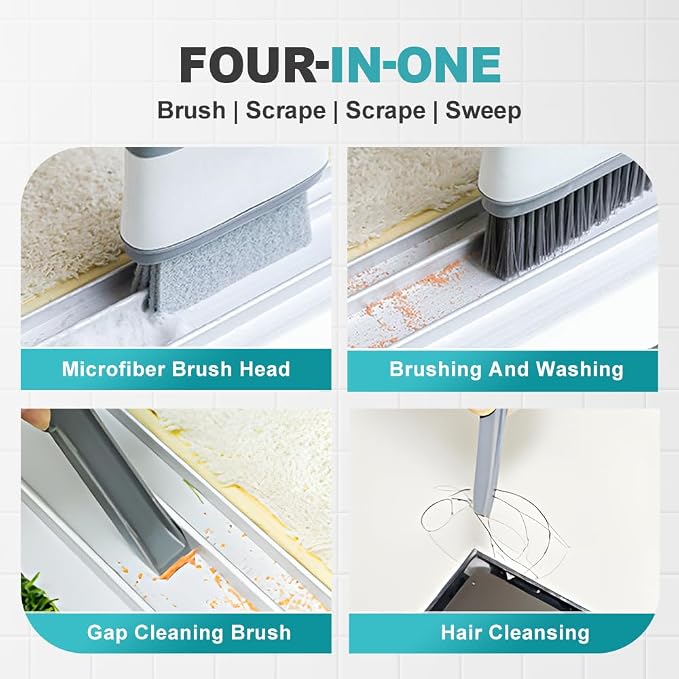 Magic Window Track Cleaner,2026 New Multipurpose Cleaning Brush for Window Grooves,Grout Cleaner Hand-Held Window Track Cleaner Cleaning Tools for Window Lides (Dark Grey+Light Grey)