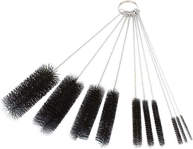 Long Straw Brush, Nylon Pipe Tube Cleaner 8.2-ihch 10 Different Diameters Set of 10 (Pack of 4)