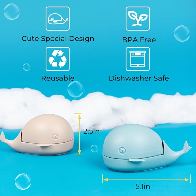 Whale Dish Brush – Cute Whale Scrub Brush for Dishes & Veggies, Palm Cleaning Brush, Funny Kitchen Gadget, Sink Accessories, Unique Gifts for Women, Housewarming or White Elephant Gifts