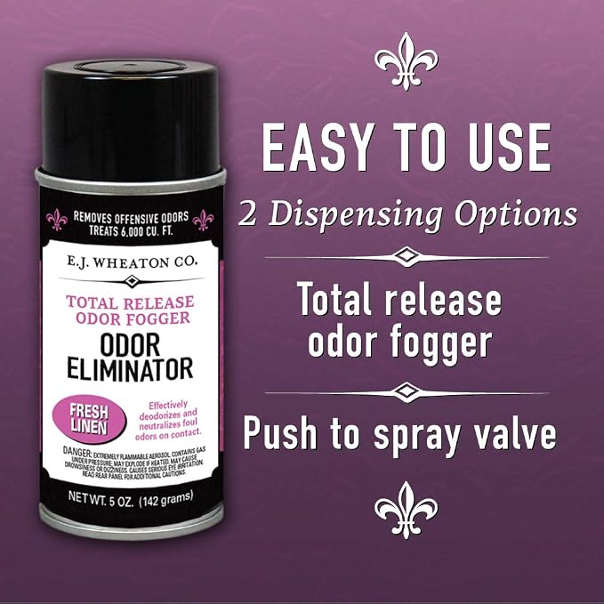 Odor Eliminator, Total Release Odor Fogger, 3 Pack, Effectively Deodorizes and Neutralizes Foul Odors on Contact, Fresh Linen (5 OZ)