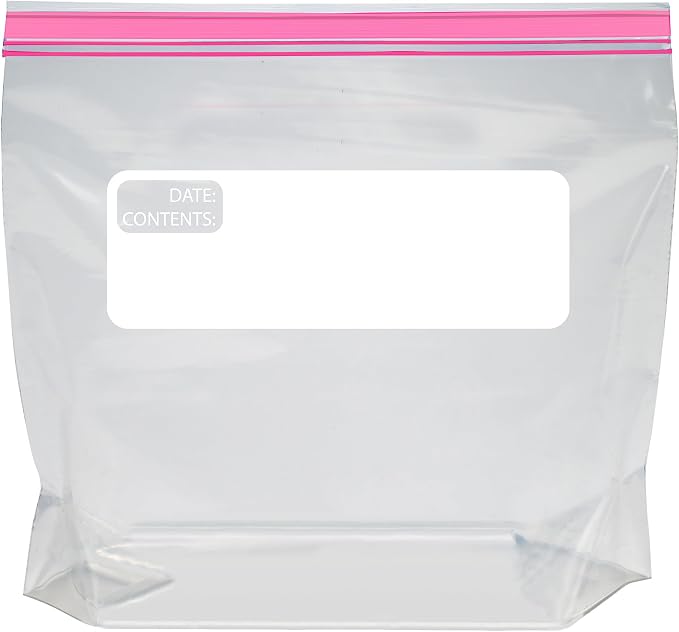 Amazon Basics Reclosable Quart Food Storage Bags with Double Zipper Seal, BPA Free, 150 Count (Pack of 6)