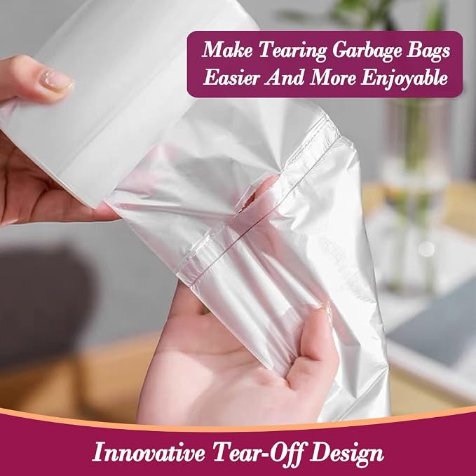 4 Gallon 180pcs Small Clear Trash Bags Strong Garbage Bags, Bathroom Trash Can Bin Liners, Plastic Bags for Office, Waste Basket Liner, Fit 12-15 Liter, 3.5,4,4.5 Gal（Clear 180）