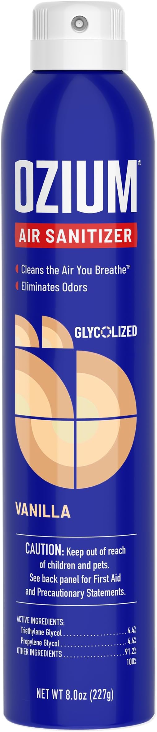 Ozium 8 Oz. Air Sanitizer & Odor Eliminator Spray | For Homes, Cars, Offices and More, Outdoor Vanilla Scent, Pack of 1