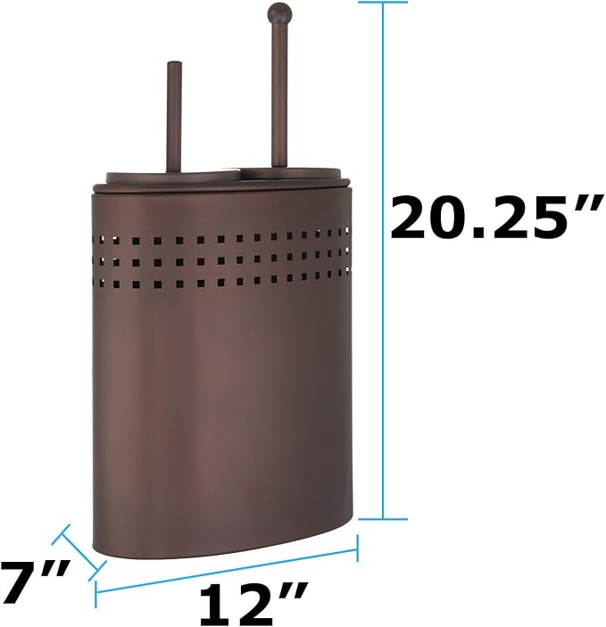 Blue Donuts Toilet Brush and Plunger Set with Holder, Modern Oil Rubbed Bronze Bathroom Accessories Toilet Plunger and Toilet Bowl Brush Combo