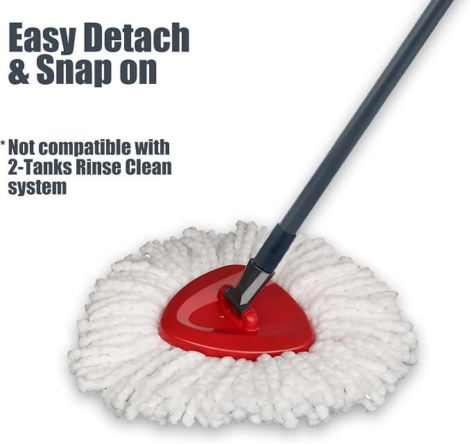 homsis 6+1 Pack Mop Replace Head and Base Replacement for Ocedar Spin Mop | Compatible with Ocedar EasyWring 1-Tank System, Microfiber, Deep Cleaning, Machine Washable, Easy-to-Replace