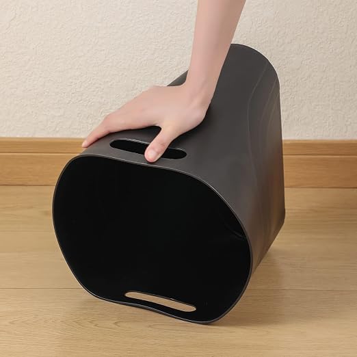 rejomiik Small Trash Can, Slim Garbage Can Plastic Waste Basket with Handles 3.5 Gallon Container Bin for Narrow Spaces Bathroom, Bedroom, Kitchen, Office at Home, 2 Pack Black | Plastic Waste Basket with Handles for Bathroom, Bedroom, Dorm, Kitchen, O...