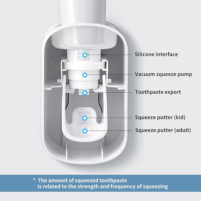 MOPMS Automatic Toothpaste Dispenser Wall Mounted for Kids and Adult 1Pcs | Automatic Toothpaste Squeezer Holder for Bathrooms