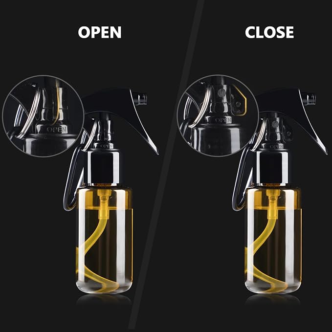 TANSHINE Small Spray Bottle 50ml, Travel Size Mini Fine Mist Water Spray Bottles, Portable Hand Sanitiser Alcohol Spray Bottle, Plastic Refillable Empty Face Mister Spray Bottles with Clip, 5pcs
