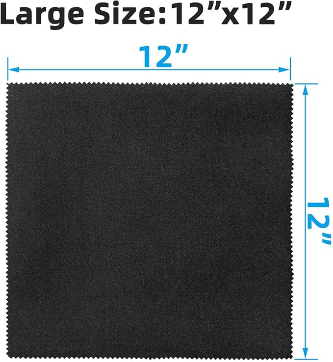 Silicone Gun Cleaning Cloth, 12"x12" Microfiber Lint Free Silicone Gun Cleaning Rags, Reusable Microsuede Cleaning/Polishing Wipes Towels for Firearms, Reels, Knives and Scopes